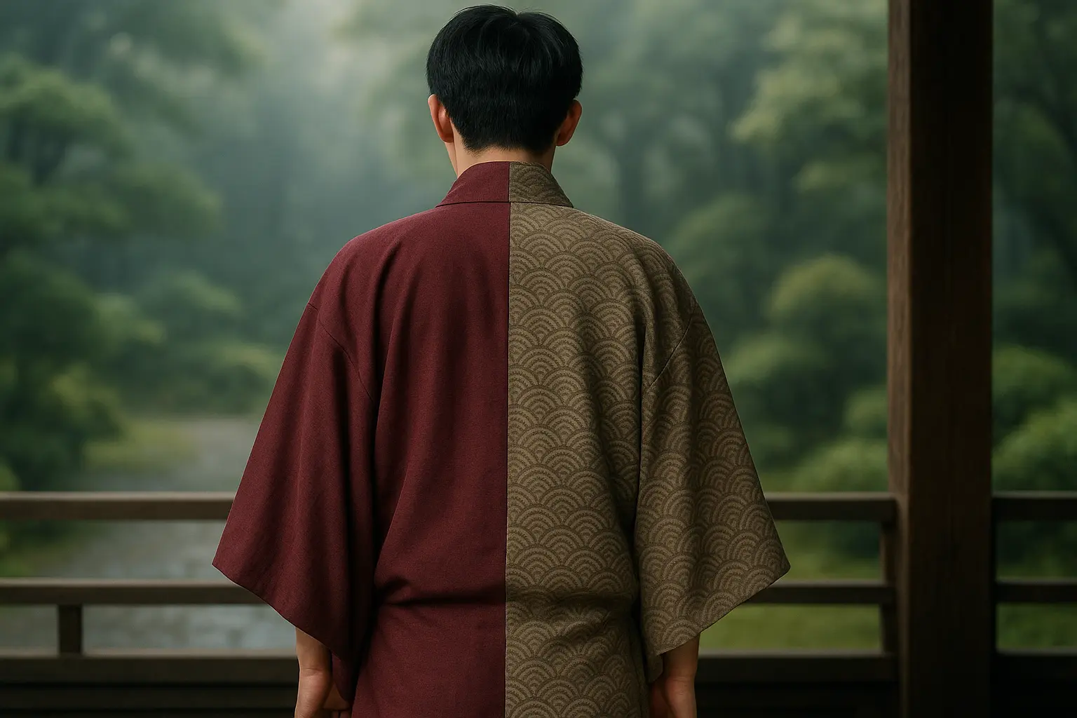 Représentation de Giyu tomioka et des deux couleurs symboliques