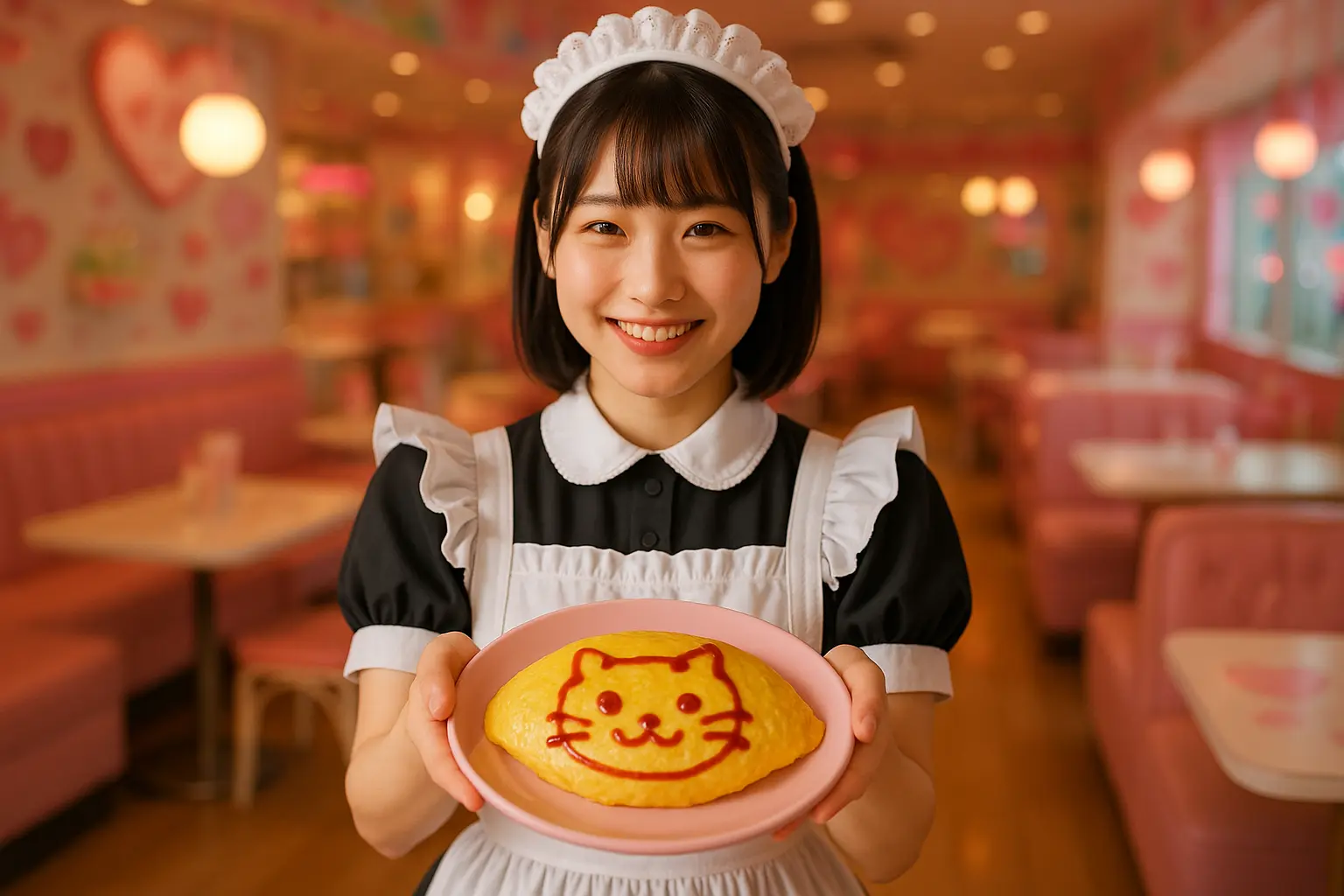 serveuse dans un maid cafe