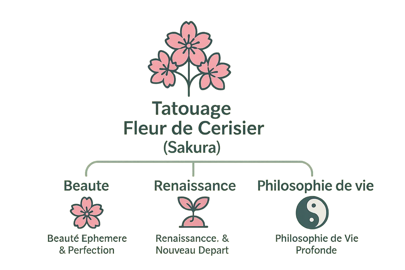 <strong>Tatouage de fleur de cerisier</strong> stylisée en noir et gris sur l&rsquo;épaule »></p>
<p><img loading=