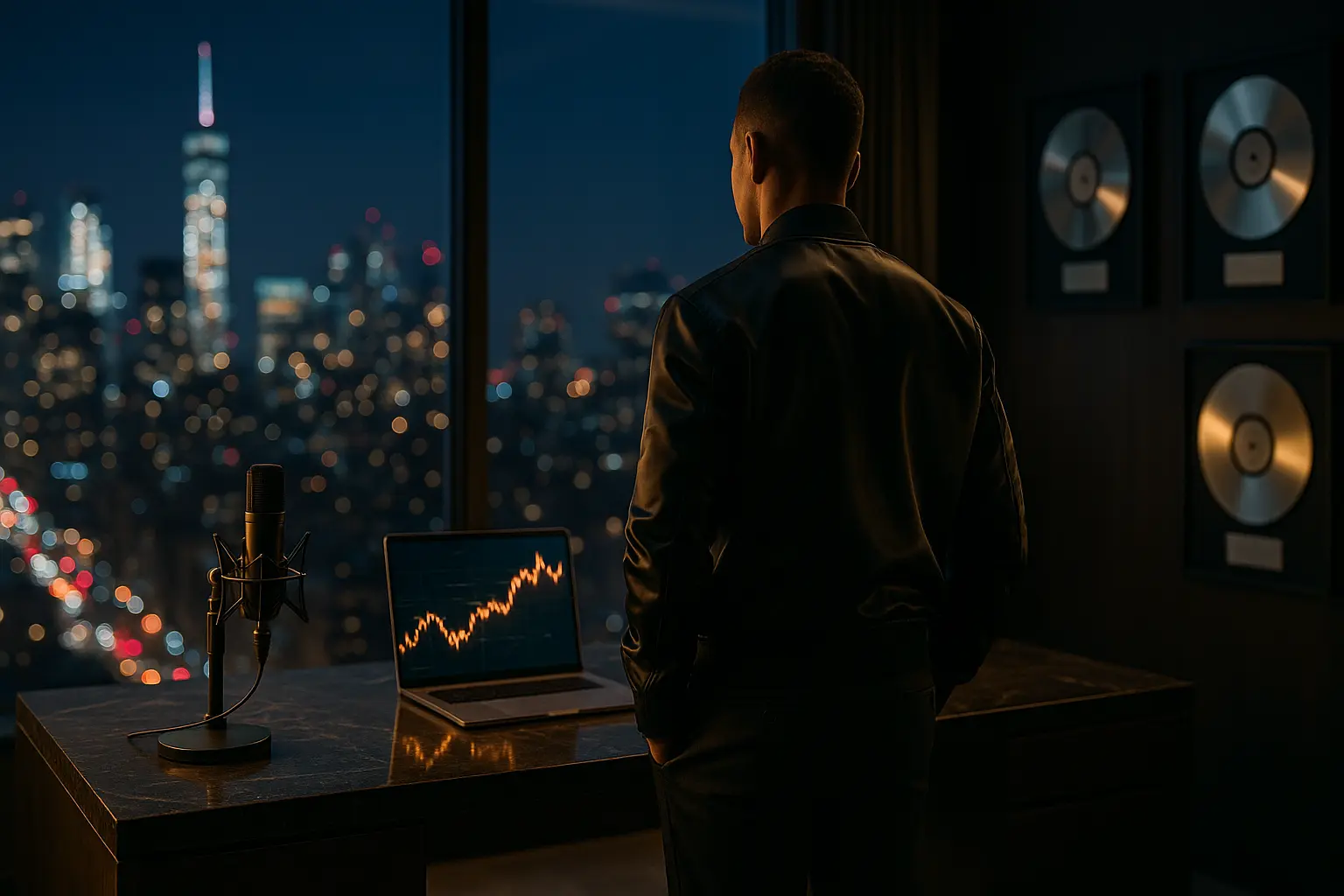 rappeur dans un studio d'enregistrement