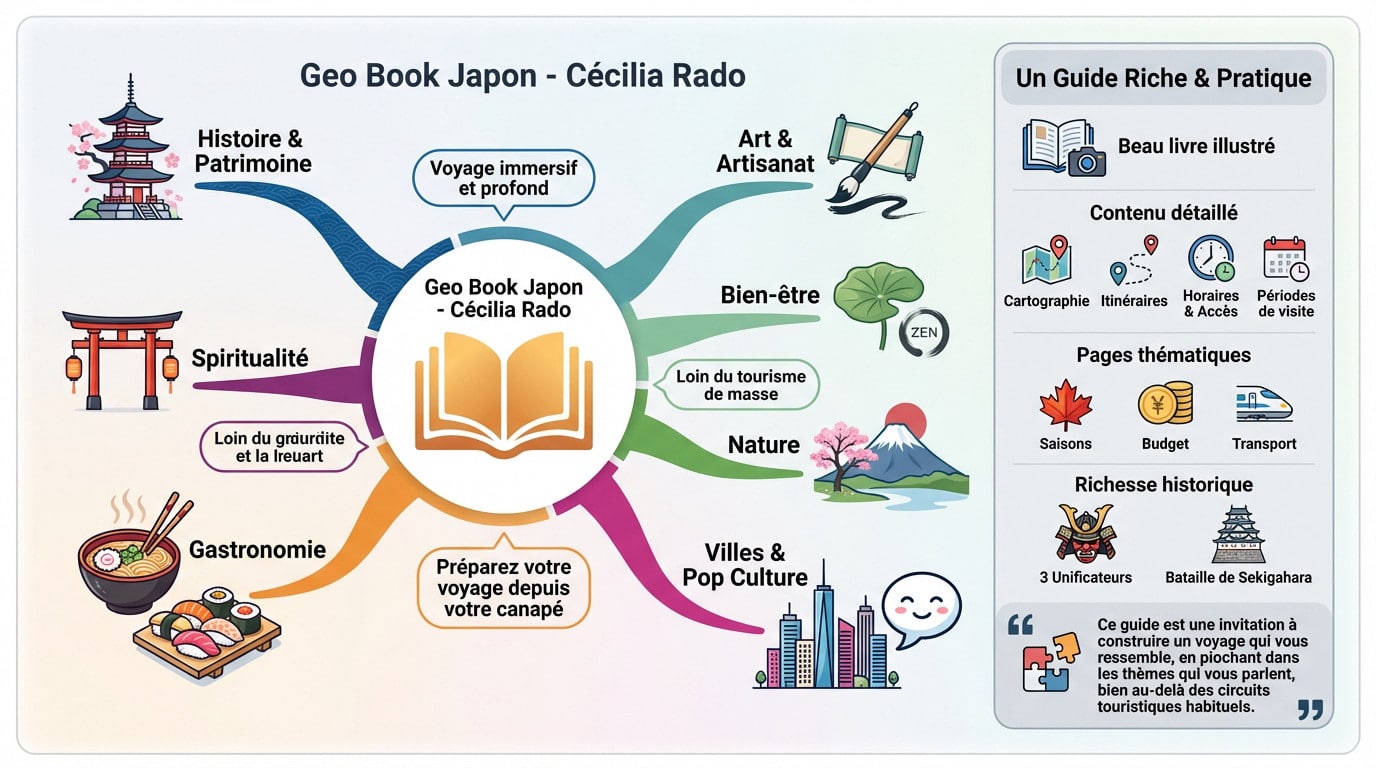 <strong>Infographie présentant le Geo Book Japon</strong>