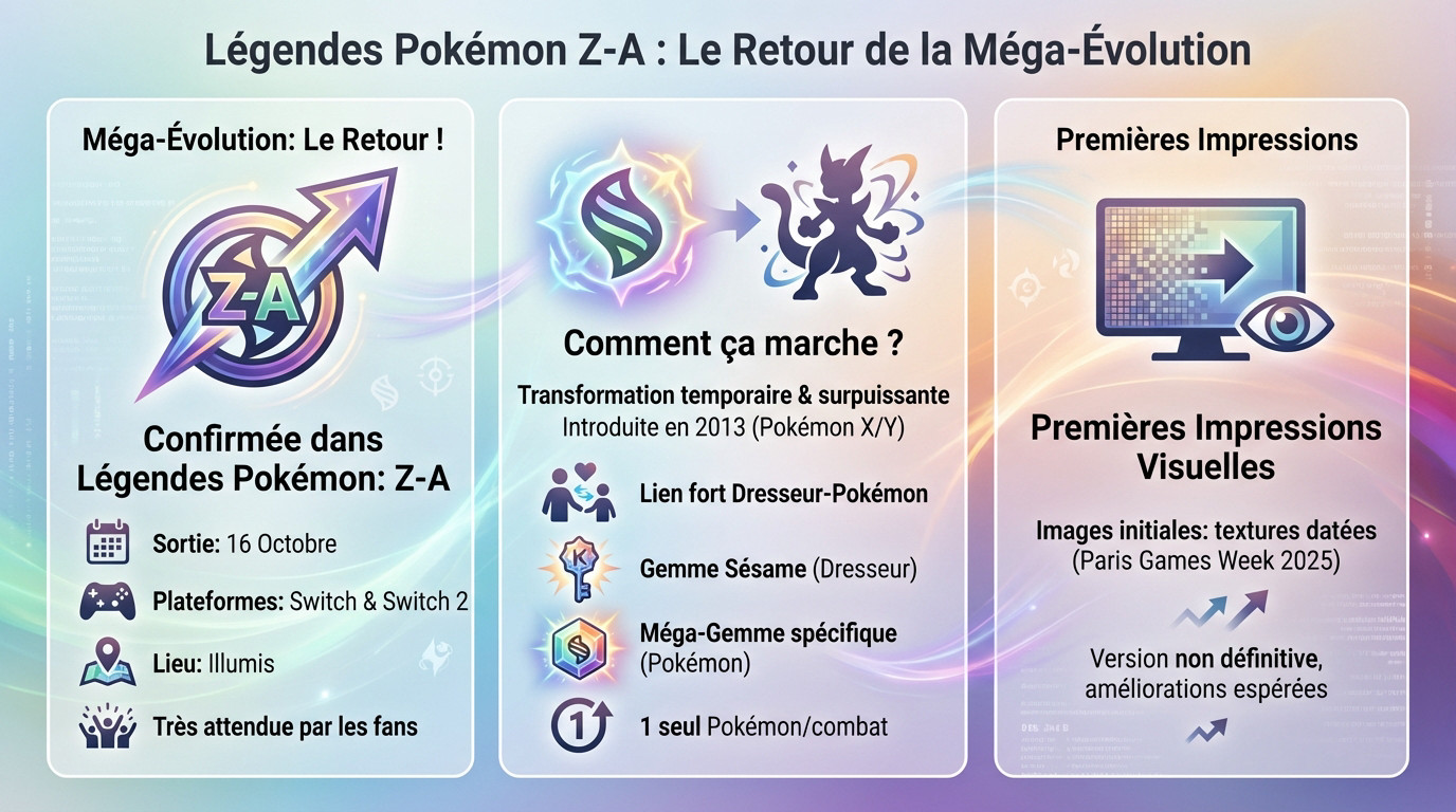 Méga-Dracaufeu Y volant au-dessus d'Illumis dans Légendes Pokémon Z-A