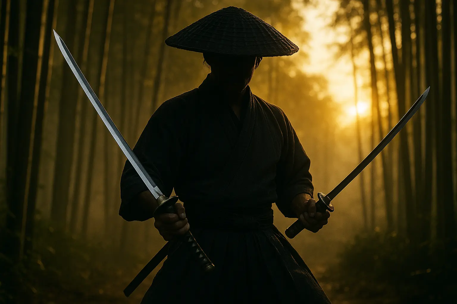 miyamoto musashi tenant deux katanas