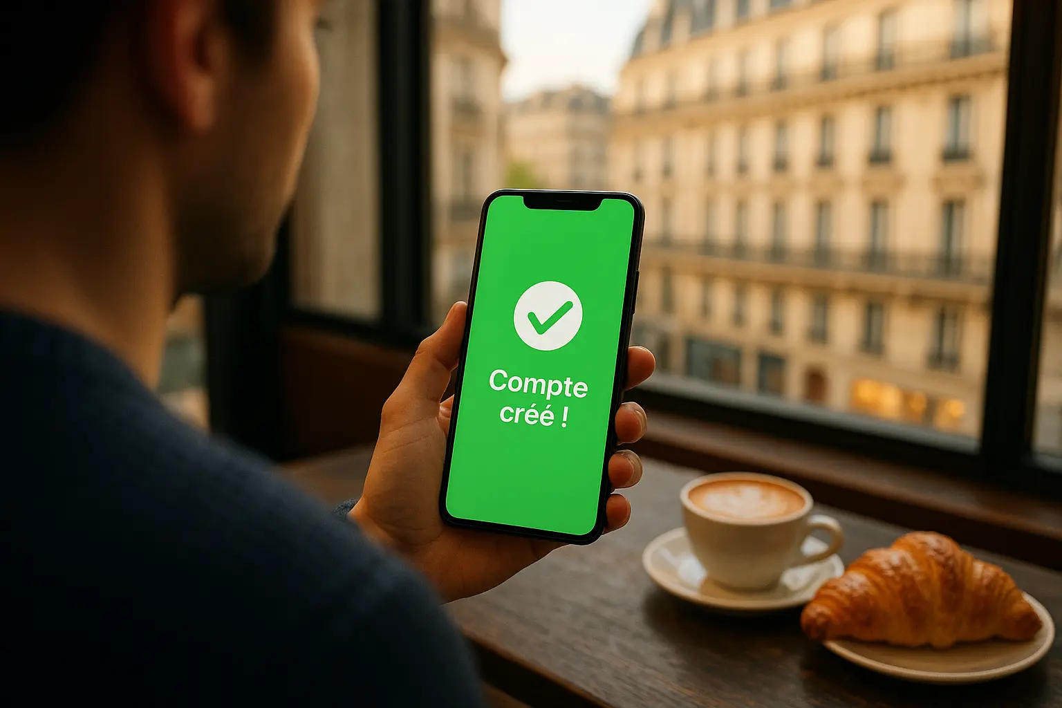 homme qui créé un compte line en france