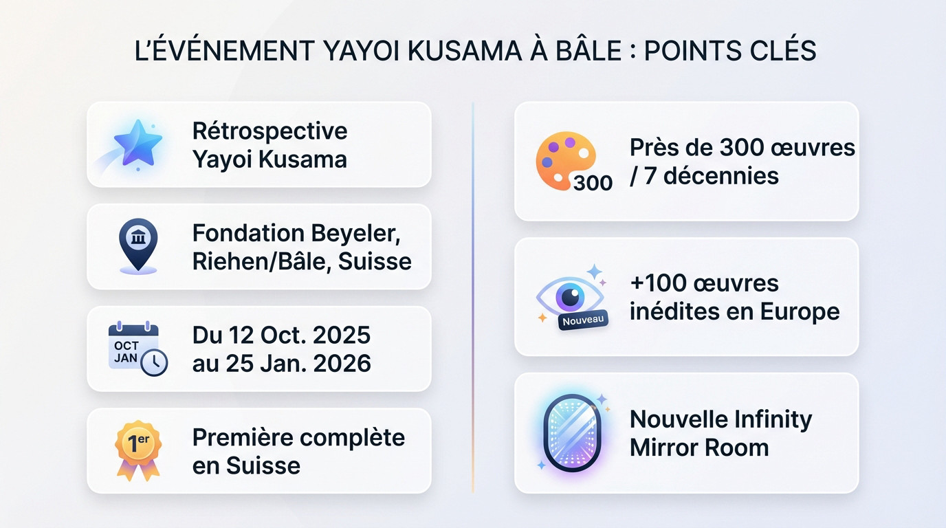 Affiche de l'exposition Yayoi Kusama à la Fondation Beyeler à Bâle