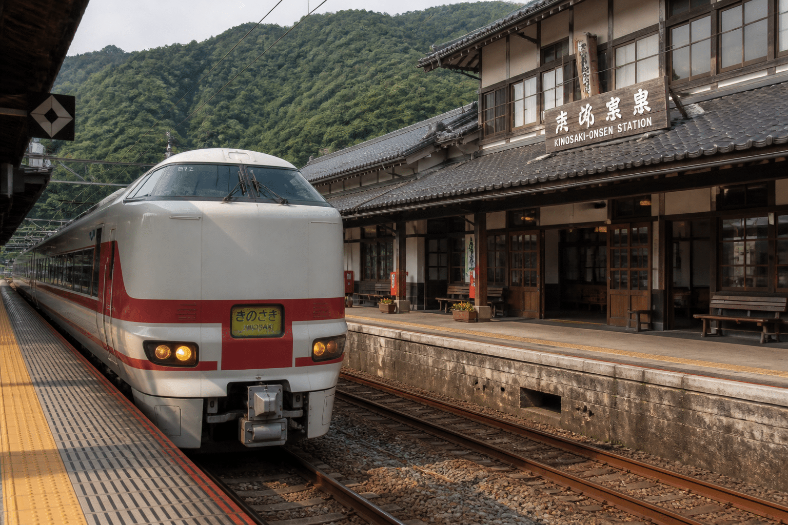 JR Limited Express Kinosaki à quai en gare de Kinosaki Onsen Station