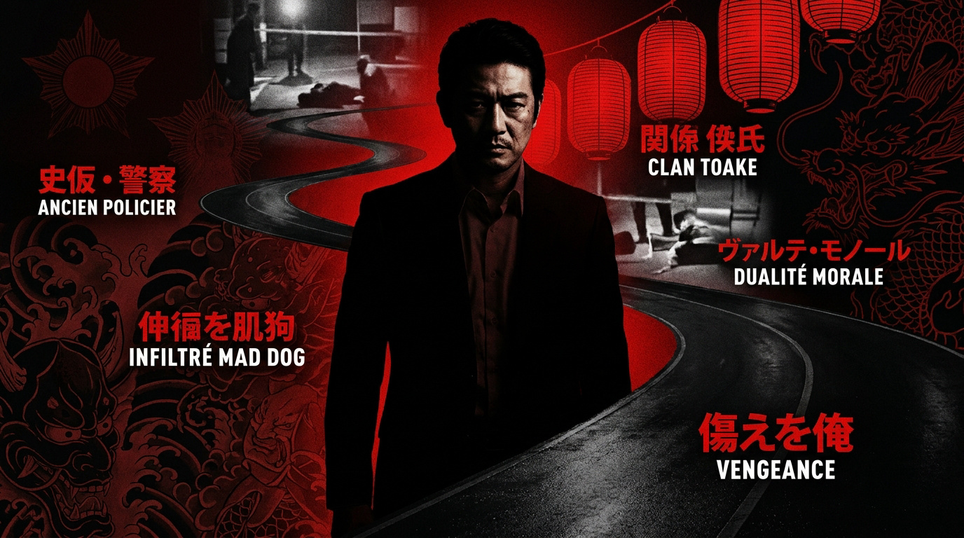 Goro Idezuki dans une scène de néo-noir japonais du film Hell Dogs